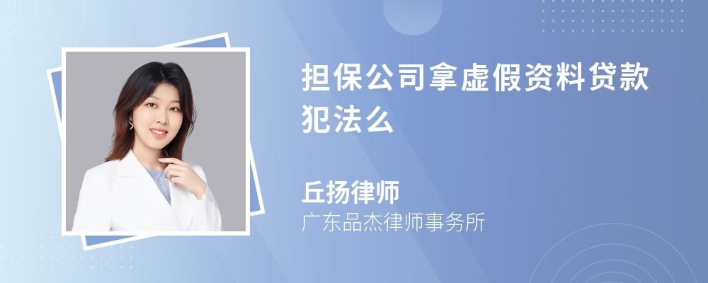 担保公司拿虚假资料贷款犯法么 担保公司拿虚假资料贷款犯法么