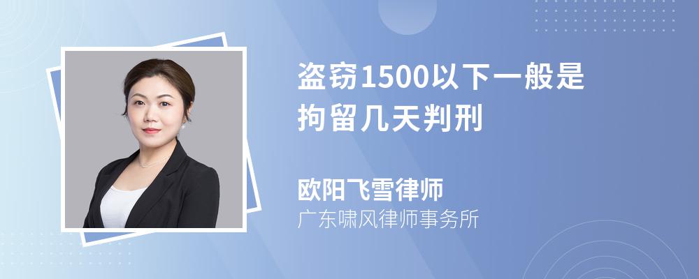 盜竊1500以下一般是拘留幾天判刑