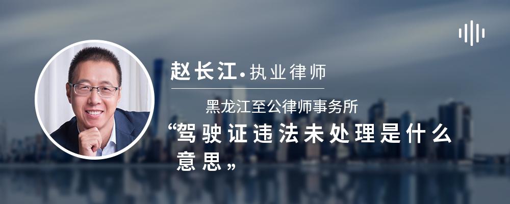 驾驶证违法未处理是什么意思