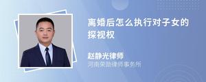 离婚后怎么执行对子女的探视权